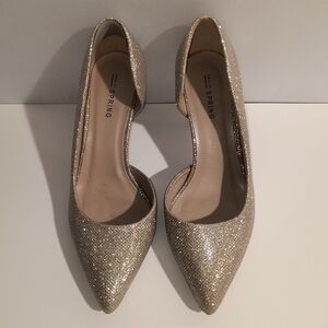 Call It Spring Women's 7 Silver Sparkle Shine Heels